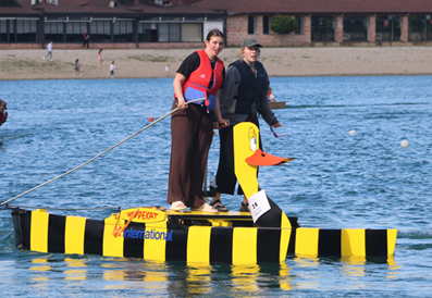 Creative boat design on the water