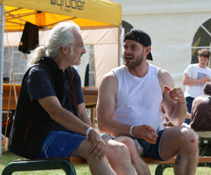 Between races — team talk