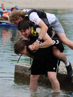 After-race fun at the dock
